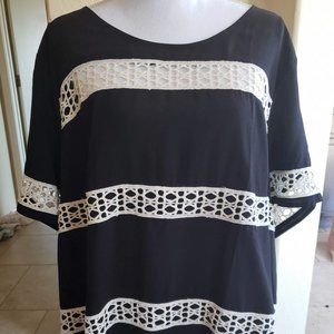 Black and Cream Plus Size Top